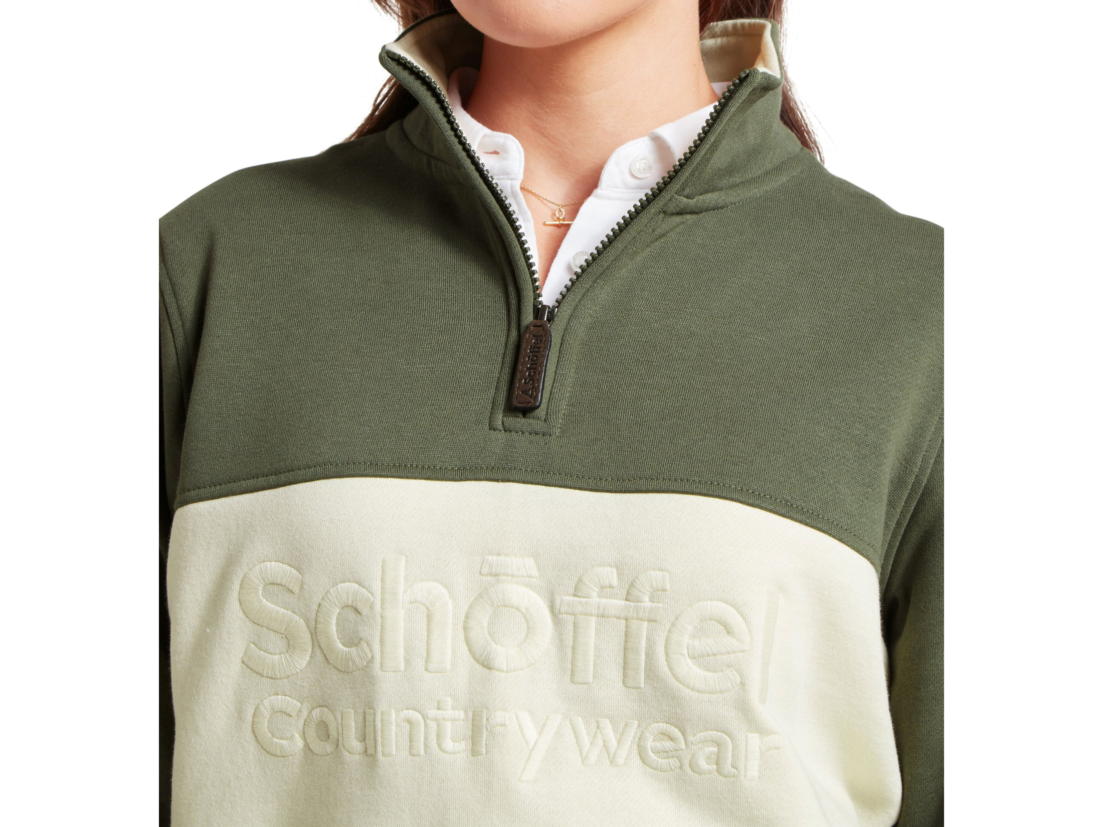 st agnes beetle green quarter zip schoffel