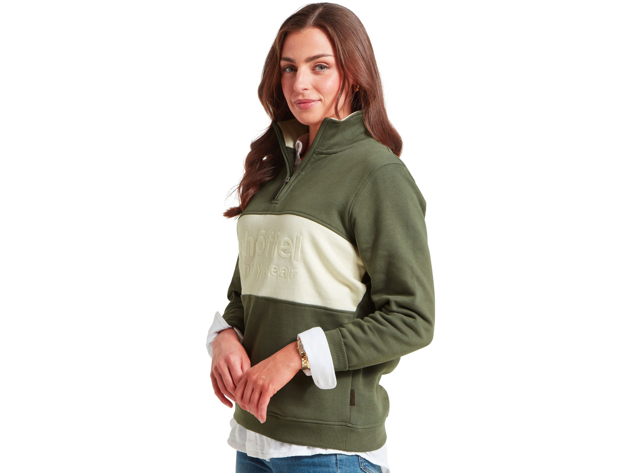 schoffel beetle green quarter zip st agnes