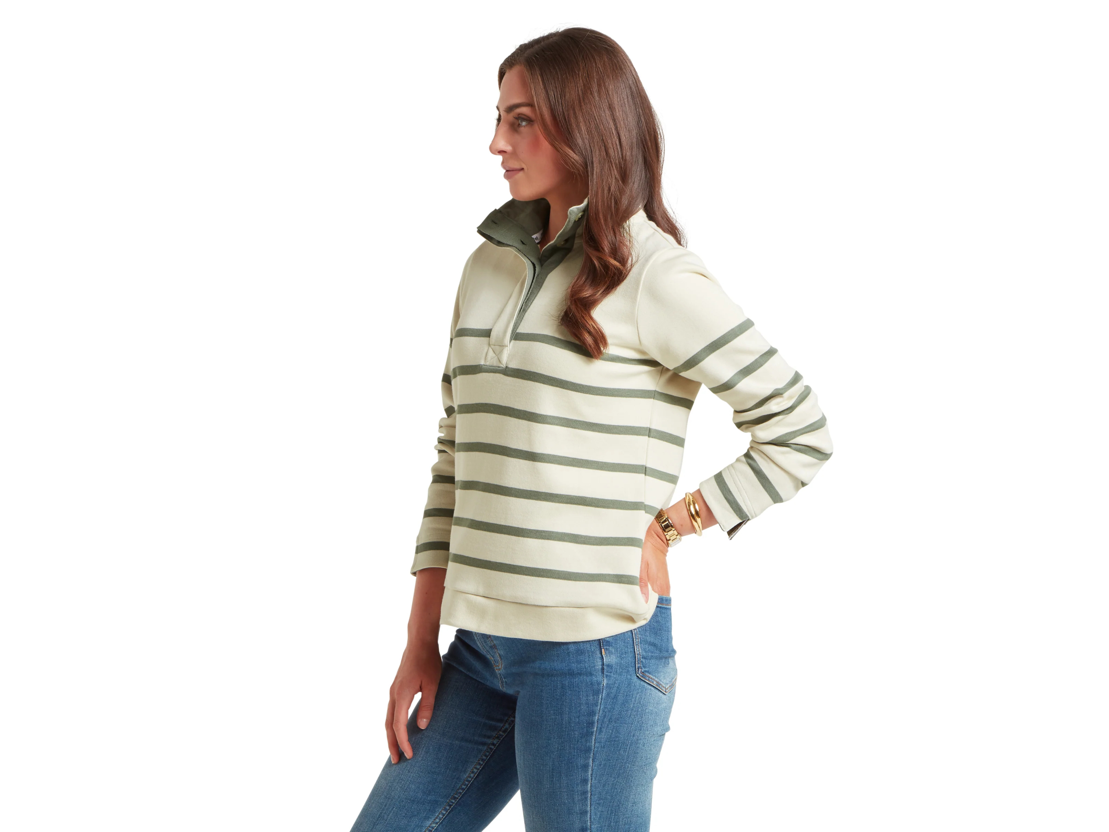 schoffel sweatshirt pale stone agave green sandown
