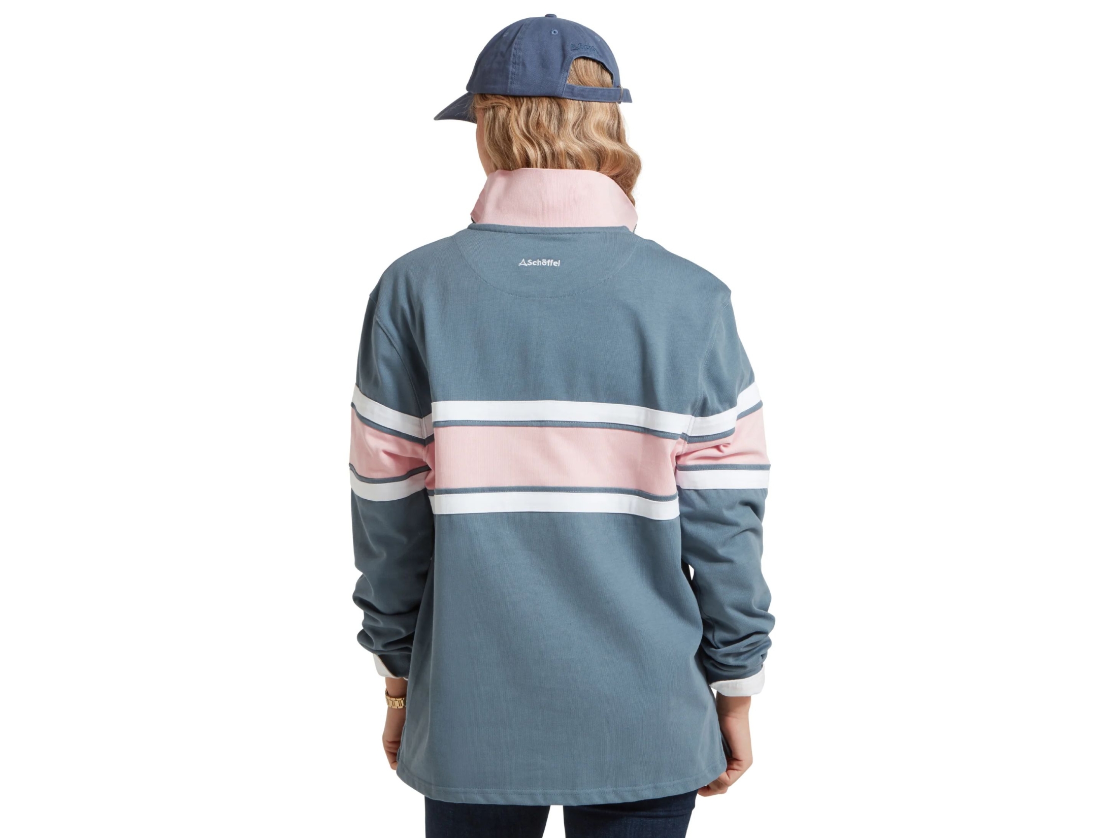 schoffel ladies exmouth 1/4 zip jumper blue