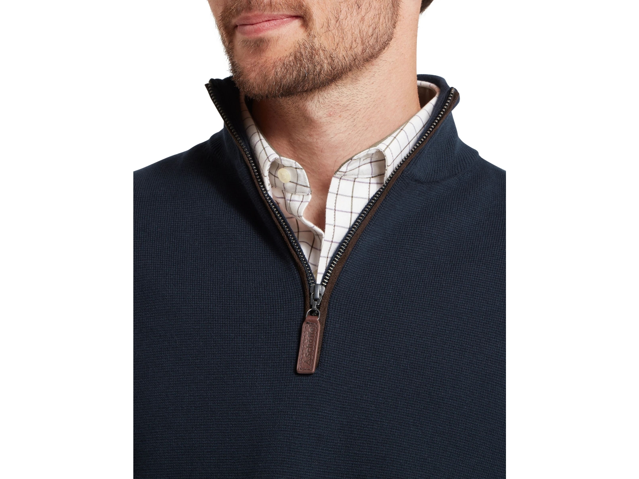 schoffel navy jumper mens marlow quarter zip
