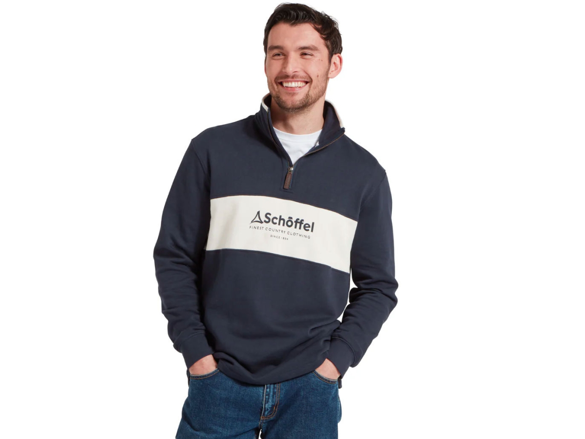 schoffel trencrom quarter zip mens navy
