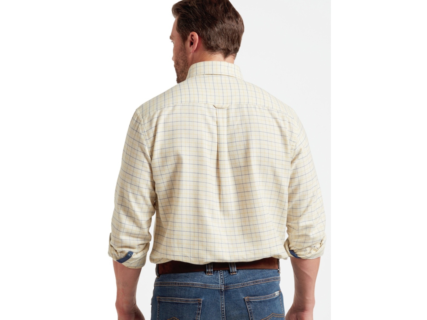 schoffel aldeburgh check shirt mustard