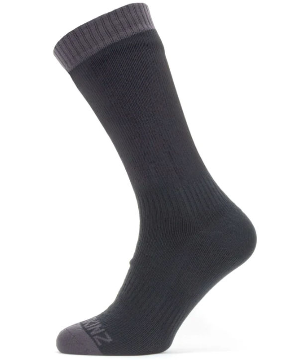 sealskinz waterproof warm weather mid length grey black socks