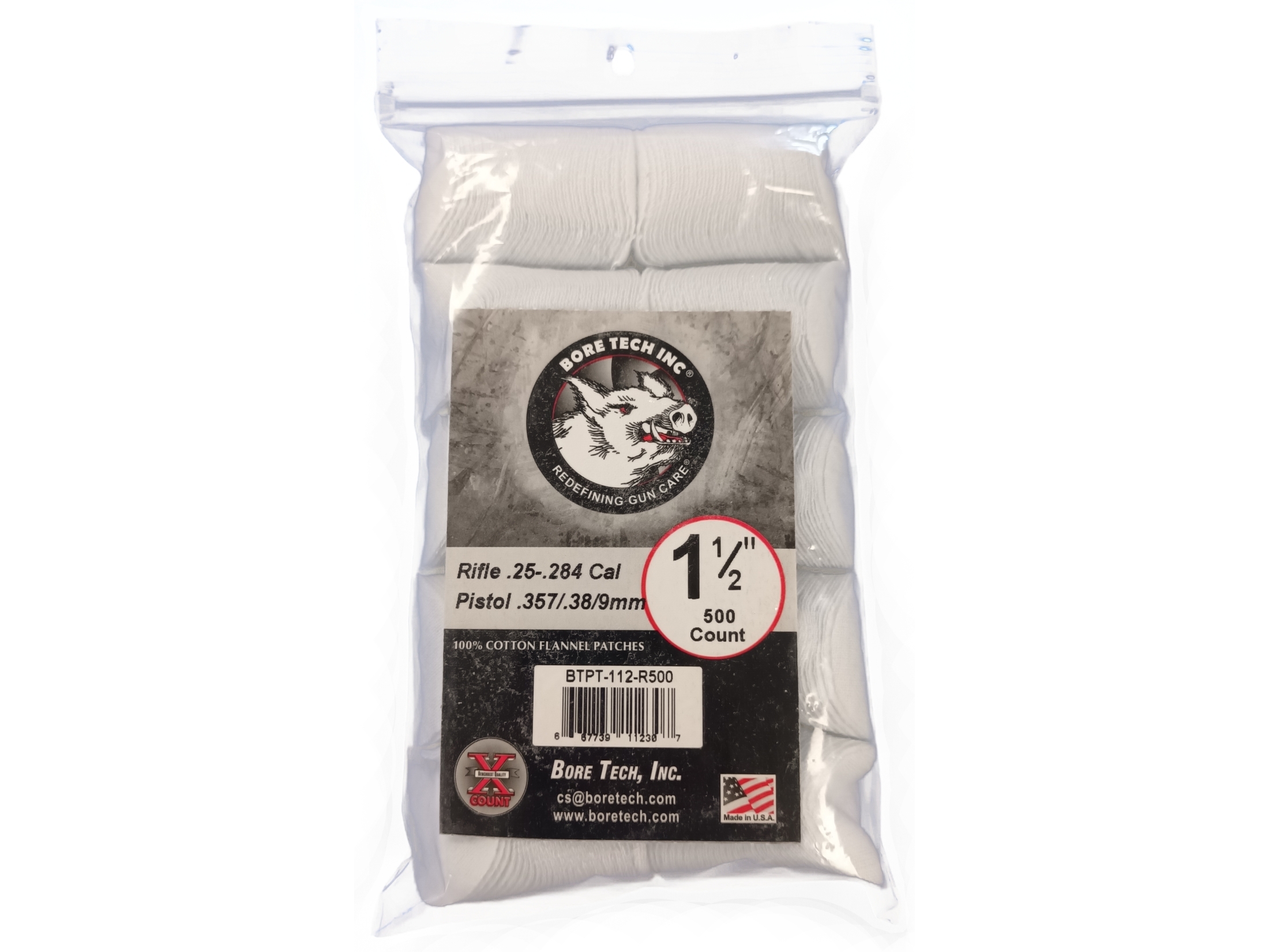 Bore Tech 1.5" Round Rifle Cleaning Patches Main Image Bore Tech 1.5" Round Rifle Cleaning Patches