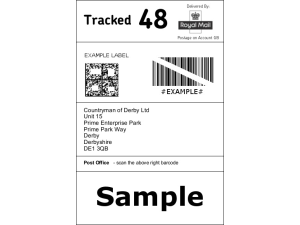 Countryman Of Derby Royal Mail Post Paid Tracked Returns Label