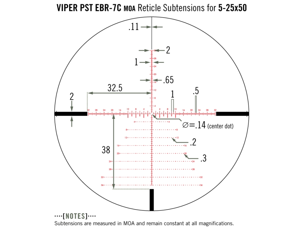 vortex ebr-7c moa first focal plane reticle