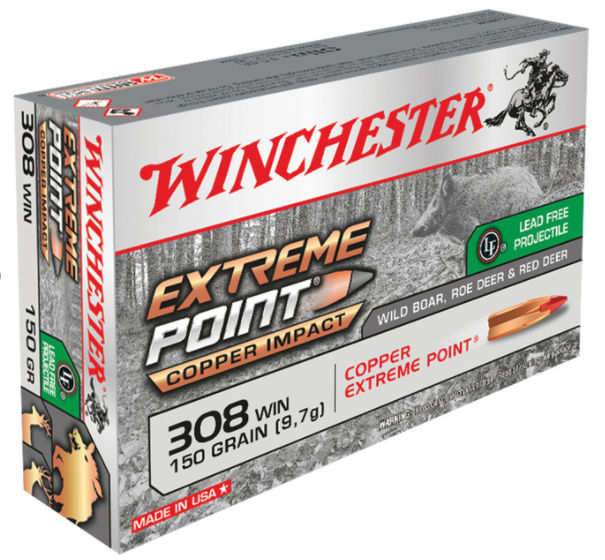 winchester extreme point copper .308 ammo 150gr