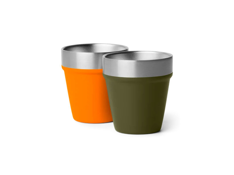 shot glasses yeti olive and king crab orange
