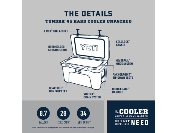 yeti tundra 45 cooler box navy