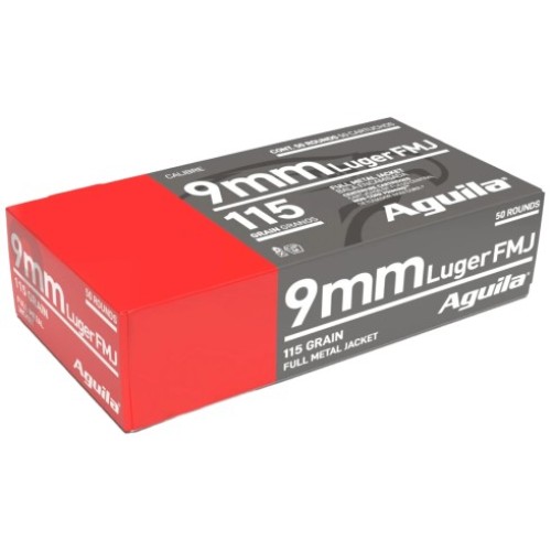 Aguila 9mm Luger 115gr FMJ Ammunition