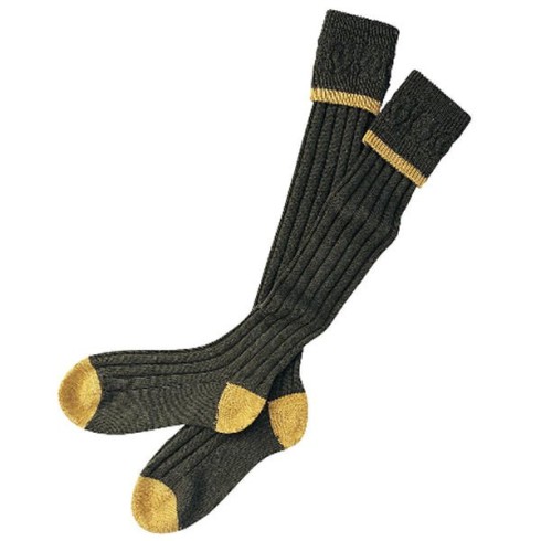 Barbour Contrast Olive&Gold Socks