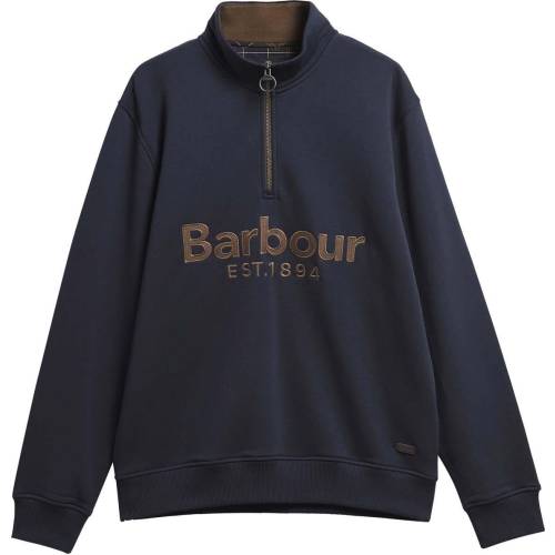 Image Of Barbour Fosse Half Zip Sweatshirt Navy barbour fosse half zip sweatshirt navy