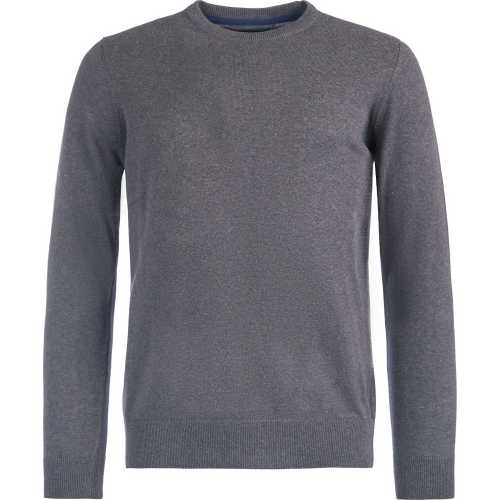 Image Of Barbour Pima Cotton Crew Neck Jumper Charcoal barbour pima cotton crew neck jumper charcoal