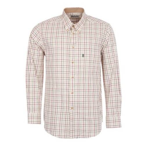Barbour Sporting Tattersall Red & Khaki Checked Shirt