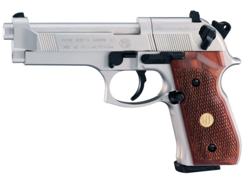 Umarex Made Beretta 92 FS .177 CO2 Nickel Air Pistol With Walnut Grips