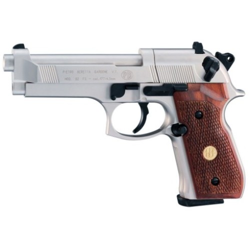 Umarex Made Beretta 92 FS .177 CO2 Nickel Air Pistol With Walnut Grips