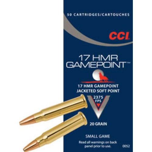 CCI .17 HMR 20gr Gamepoint HP Hollow Point Ammunition 0052