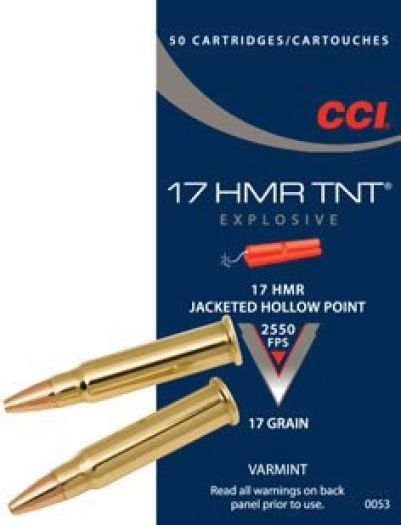 CCi .17 HMR TNT Jacketed Hollow Point Ammunition 0053