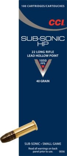 CCI Subsonic 40gr Hollow Point .22 LR Ammunition