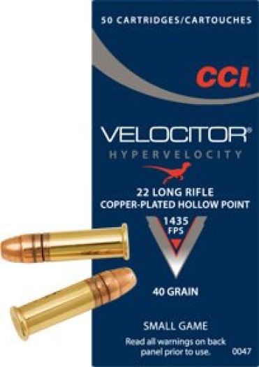 CCI Velocitor .22LR 40gr Hyper Velocity Ammunition 0047