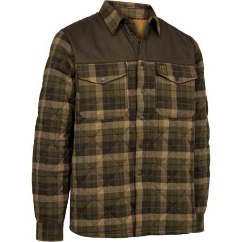 Image Of Deerhunter Elbert Padded Shirt Brown Check deerhunter mens elbert padded button front brown check