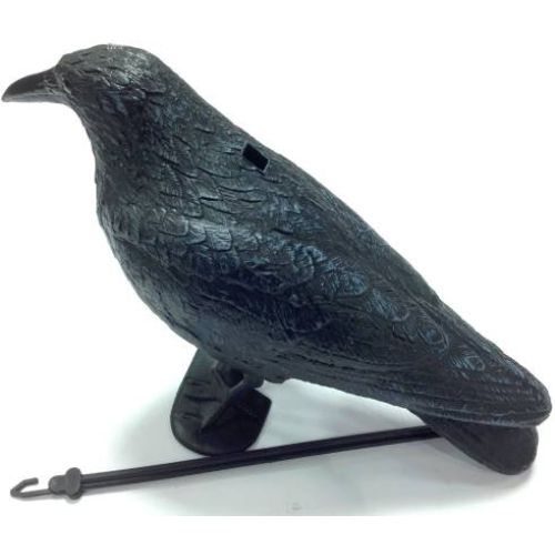 Plastic Crow Decoy With Legs&Stick