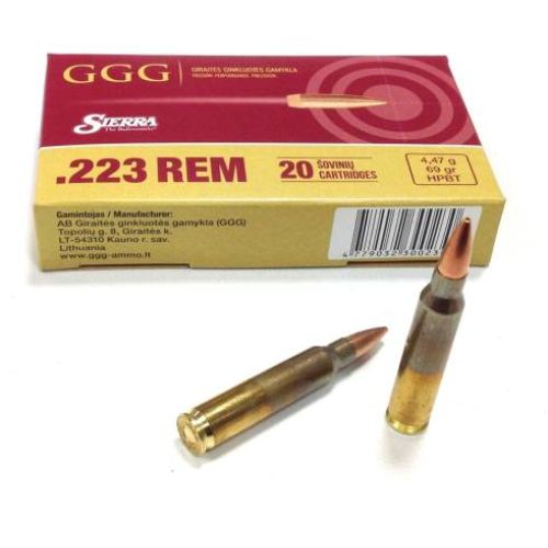 GGG .223 69gr Ammunition Loaded With Sierra HPBT Match Bullet