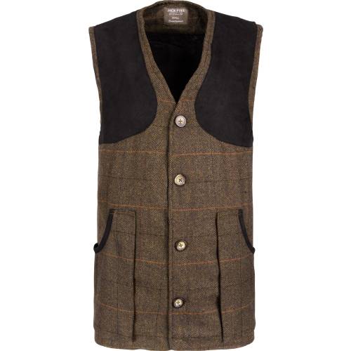 Image Of Jack Pyke Brown Tweed Shooting Vest jack pyke shooting vest brown tweed check