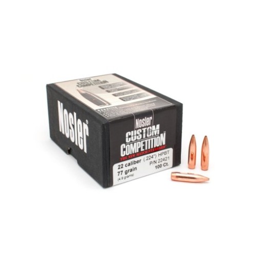 Nosler .22 Cal 77gr Custom Competition Bullet Heads 22421