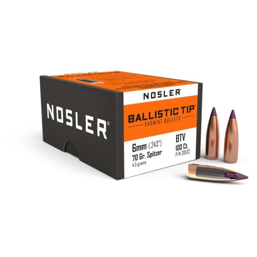 Nosler 6mm 70gr Ballistic Tip Bullets