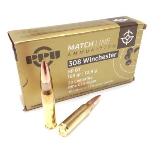 ppu .308 168gr hp bt match ammo