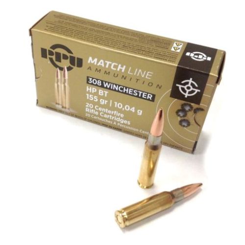 ppu 155gr hp bt match .308 ammo