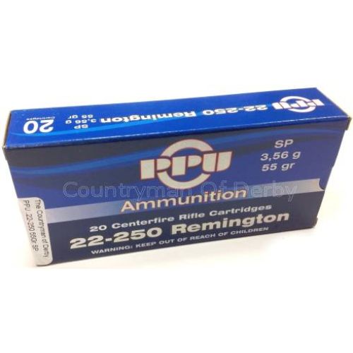 PPU Prvi Partizan .22-250 55gr SP Ammunition