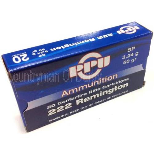 PPU Prvi Partizan .222 50gr SP Ammunition