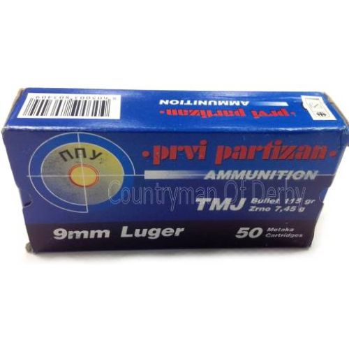 PPU Prvi Partizan 115gr TMJ Ammunition