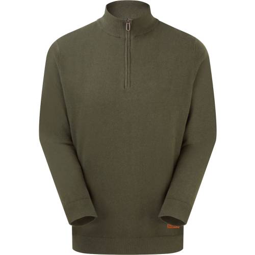 Image Of Ridgeline Mens Hartland 1/4 Zip Jumper Deep Forest ridgeline mens hartland 1/4 zipped zip jumper deep forest green