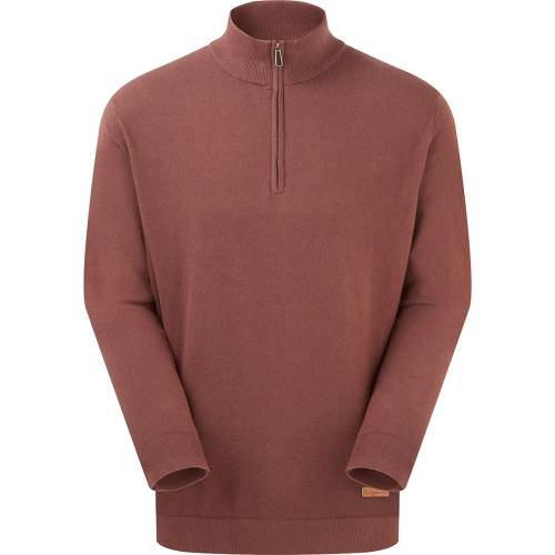 Image Of Ridgeline Mens Hartland 1/4 Zip Jumper Oxblood ridgeline hartland oxblood quarter zipped zip jumper