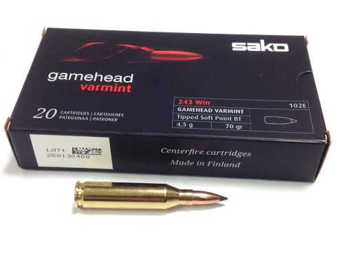 Sako .243 70GR Gamehead Varmint Ammunition