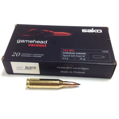 Sako .243 70GR Gamehead Varmint Ammunition