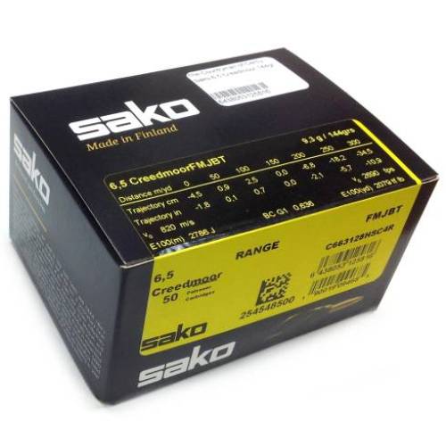 Sako 6.5 Creedmoor 144gr FMJ BT Range Target Ammunition