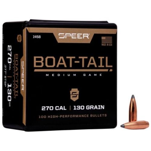 Speer .27 Cal 130gr Boat-Tail SP Soft Point Bullet Heads 1458