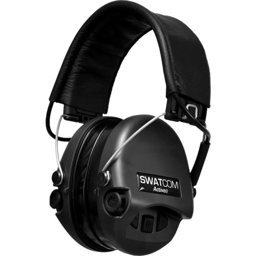 Image Of Swatcom Active8 Electronic Ear Defenders - Black swatcom active8 electronic ear defenders