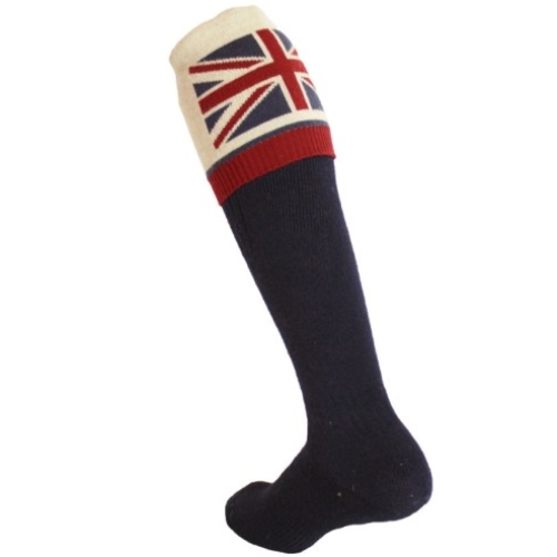 waring brooke union jack shooting socks navy