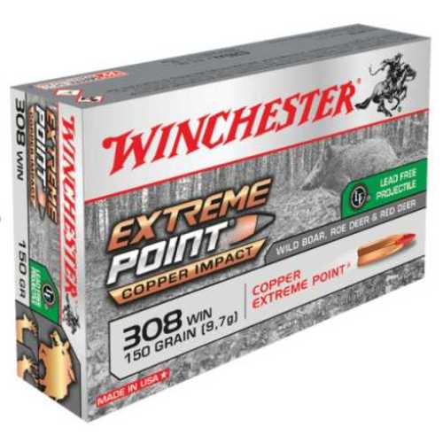 winchester extreme point copper .308 ammo 150gr